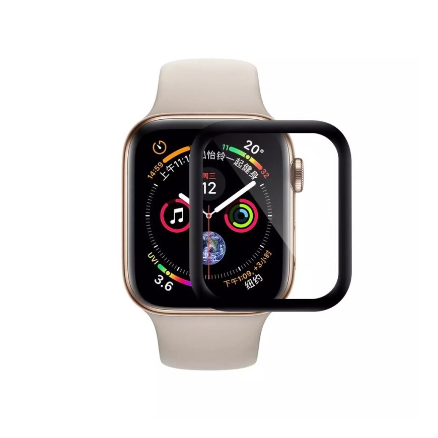 Riff Hot Bending 3D Noapaļots Aizsargstikls priekš Apple Watch 1 / 2 / 3 ar displeju 38mm Melns