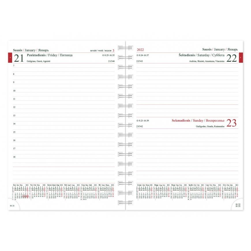 Calendar BUROODISAIN MANAGER Spirex 2023, A5, PU – 2