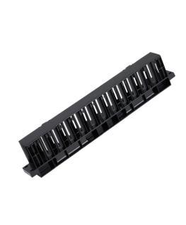 19 "Cable Handler, Plastic, Rounded Corners, Finger Channel and Entry, 1U, Black 19-22