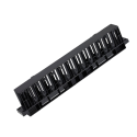 19 "Cable Handler, Plastic, Rounded Corners, Finger Channel and Entry, 1U, Black 19-22 19 "Cable Handler, Plastic, Rounded Corners, Finger Channel and Entry, 1U, Black 19-22