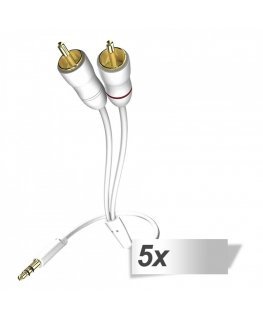 5x in-akustik Star Audio Cable 3,5 mm Jack Plug - Cinch 0,5 m