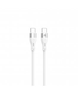 Tellur Silicone Type-C to Type-C cable PD60W 1m white
