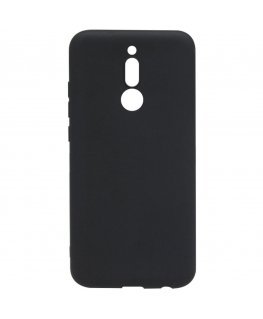 Xiaomi Redmi 8 Soft Touch Silicone Case with Strap Black