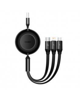 Baseus Bright Mirror 3, USB 3-in-1 cable for micro USB / USB-C / Lightning 66W / 2A 1.1m (Black)