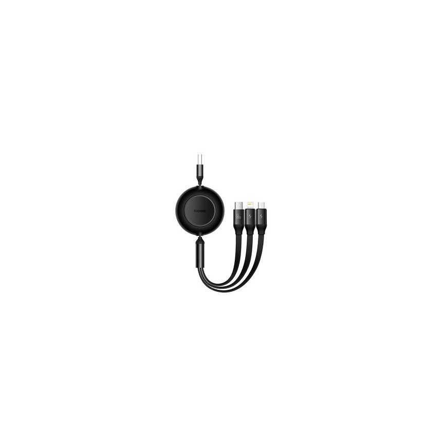 Baseus Bright Mirror 3, USB 3-in-1 cable for micro USB / USB-C / Lightning 66W / 2A 1.1m (Black) – 2