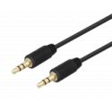 Audio cable DELTACO 3.5mm,gold-plated, 1m, black / MM-149-K / 00180007 Audio cable DELTACO 3.5mm,gold-plated, 1m, black / MM-149-K / 00180007