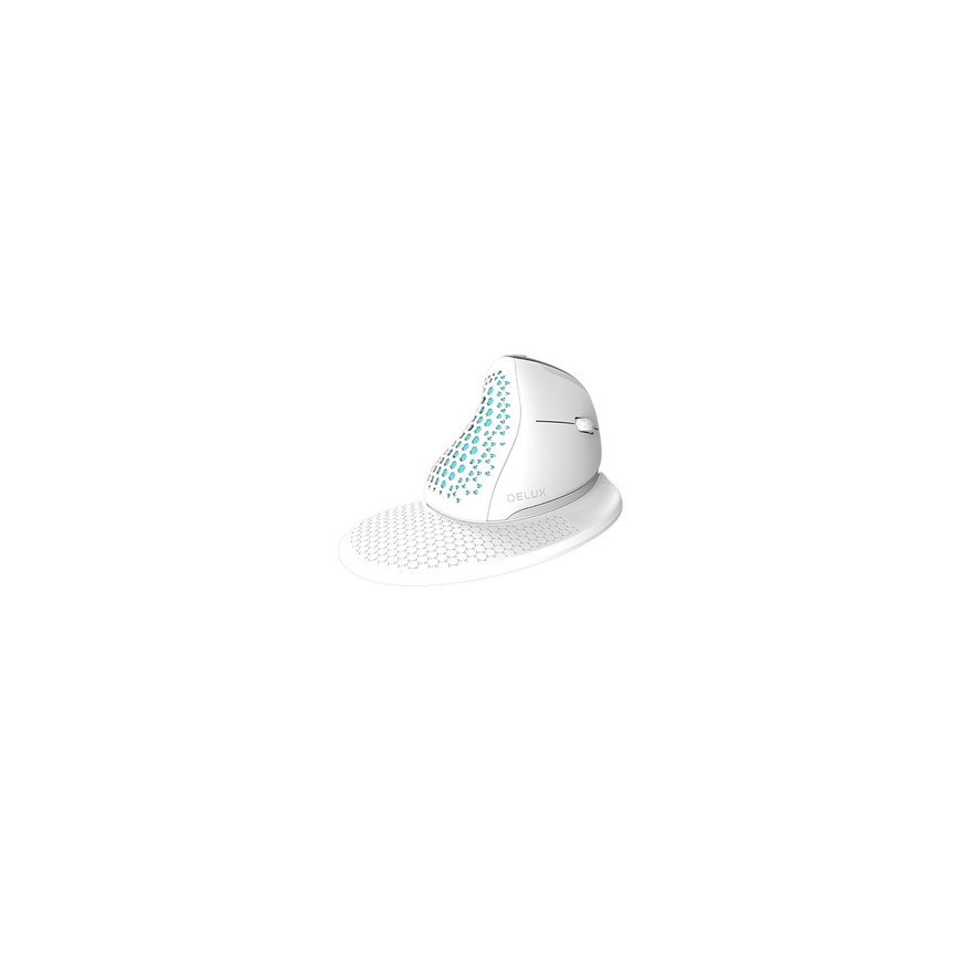 Wireless Ergonomic Mouse Delux M618XSD BT + 2.4G RGB (white) – 2