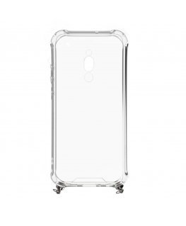 Xiaomi Redmi 8 Silicone TPU Transparent with Necklace Strap Silver