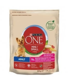 PURINA One Mini Adult Beef, Rīsi - Sausā suņu barība - 800 g