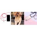 Samsung A40s Case with rope Black Stripes Transparent Samsung A40s Case with rope Black Stripes Transparent