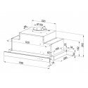 Telescopic hood MAAN Corona Touch Bis 60 635 m3/h, Black Telescopic hood MAAN Corona Touch Bis 60 635 m3/h, Black