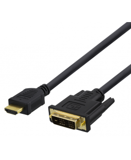 HDMI to DVI cable DELTACO 1080p, DVI-D Single Link, 2m, black / HDMI-112-K / 00100022