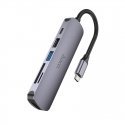 Adapteris Hoco HB28 Type-C Multi-Function Converter HDMI+USB3.0+USB2.0+SD+TF+PD pilkas Adapteris Hoco HB28 Type-C Multi-Function Converter HDMI+USB3.0+USB2.0+SD+TF+PD pilkas