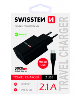 Swissten įkroviklis 2x USB-A 2.1 A (22052000)