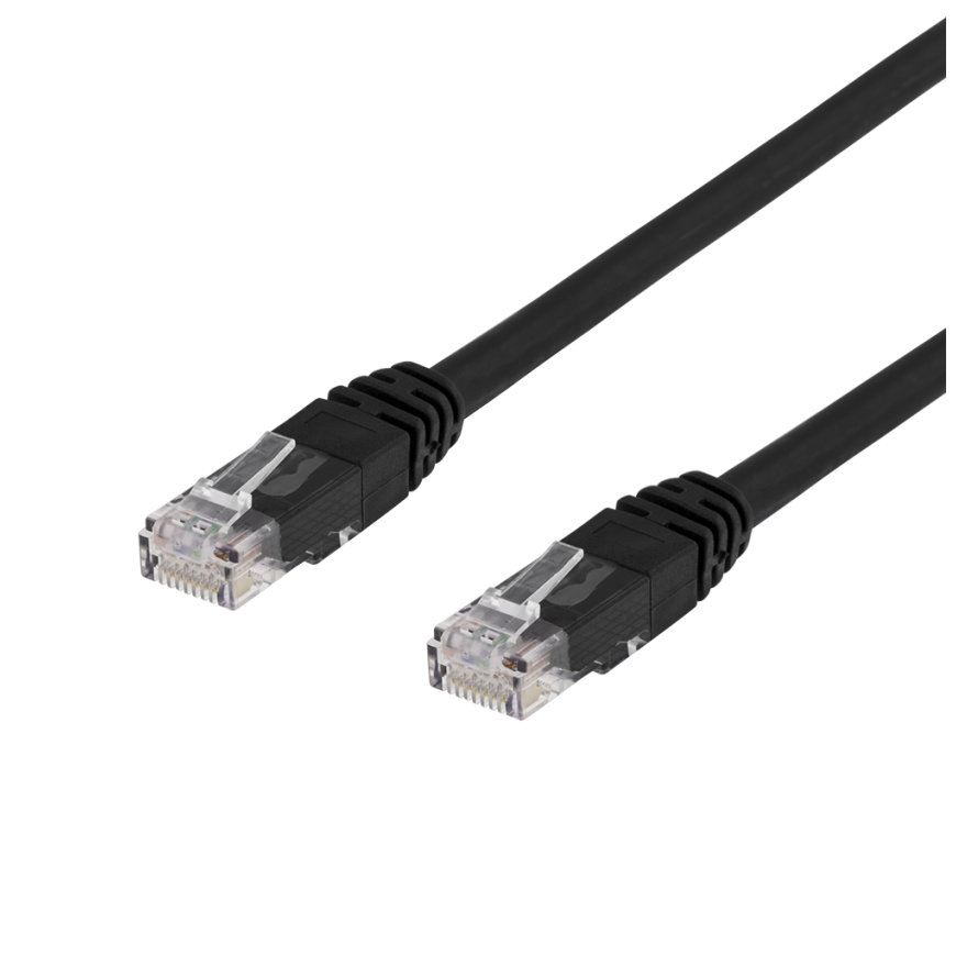 Tinklo kabelis DELTACO U/UTP Cat6, 15m, juodas / TP-615S-K / 00210004