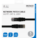 Network cable DELTACO U/UTP Cat6, 15m, black / TP-615S-K / 00210004 Network cable DELTACO U/UTP Cat6, 15m, black / TP-615S-K / 00210004