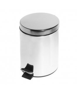 Trash can SAIMA, with pedal, 5 L, silver sp.