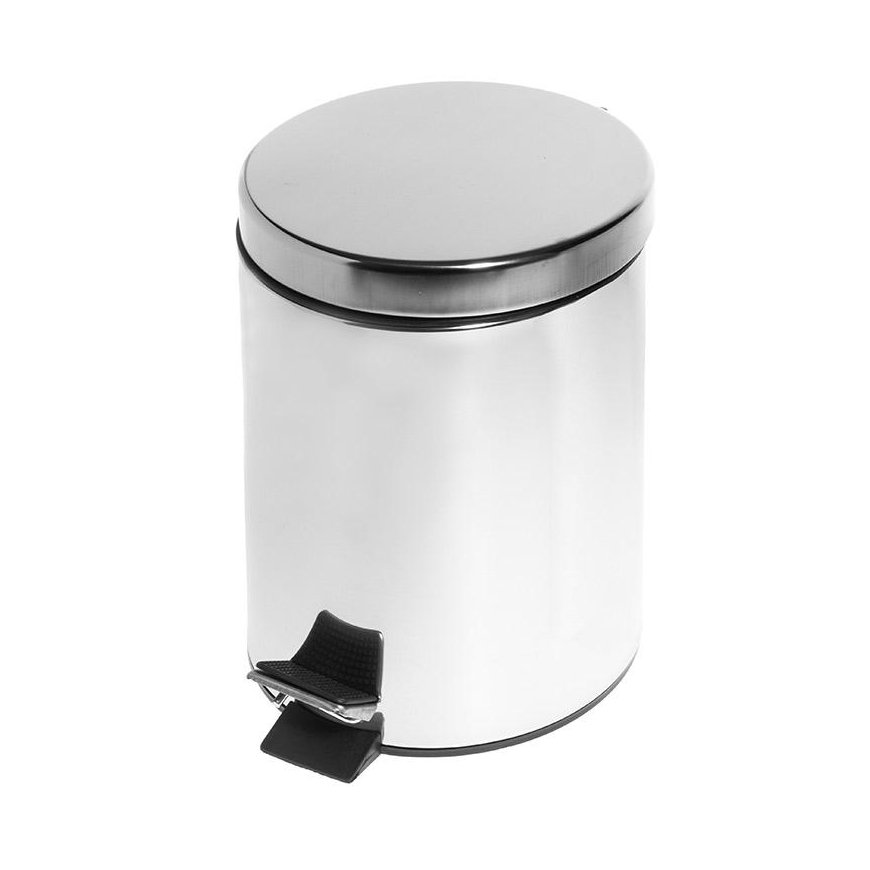 Trash can SAIMA, with pedal, 5 L, silver sp.