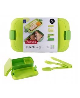 Pojemnik śniadaniowy + sztućce Lunch&go CURVER