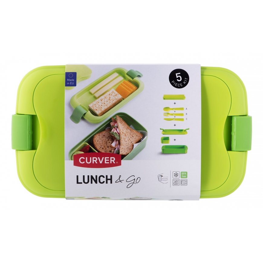 Pojemnik śniadaniowy + sztućce Lunch&go CURVER – 2