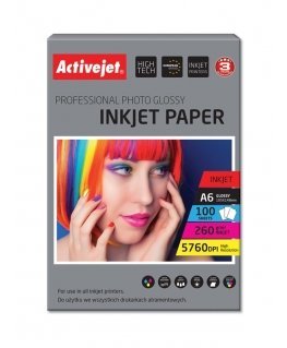 Activejet AP6-260GR100 fotopaber A6 Valge Läige