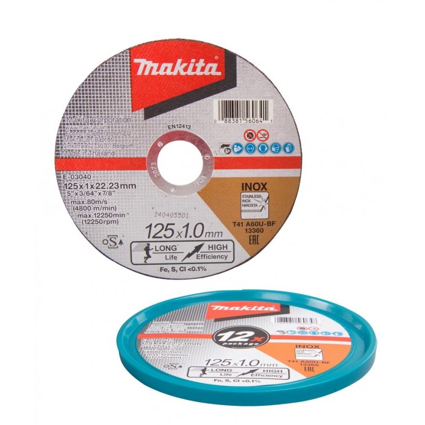 Makita E-03040-12 Cutting disc 125 X 1 MM A60U RST/ For metal 12Pcs – 2