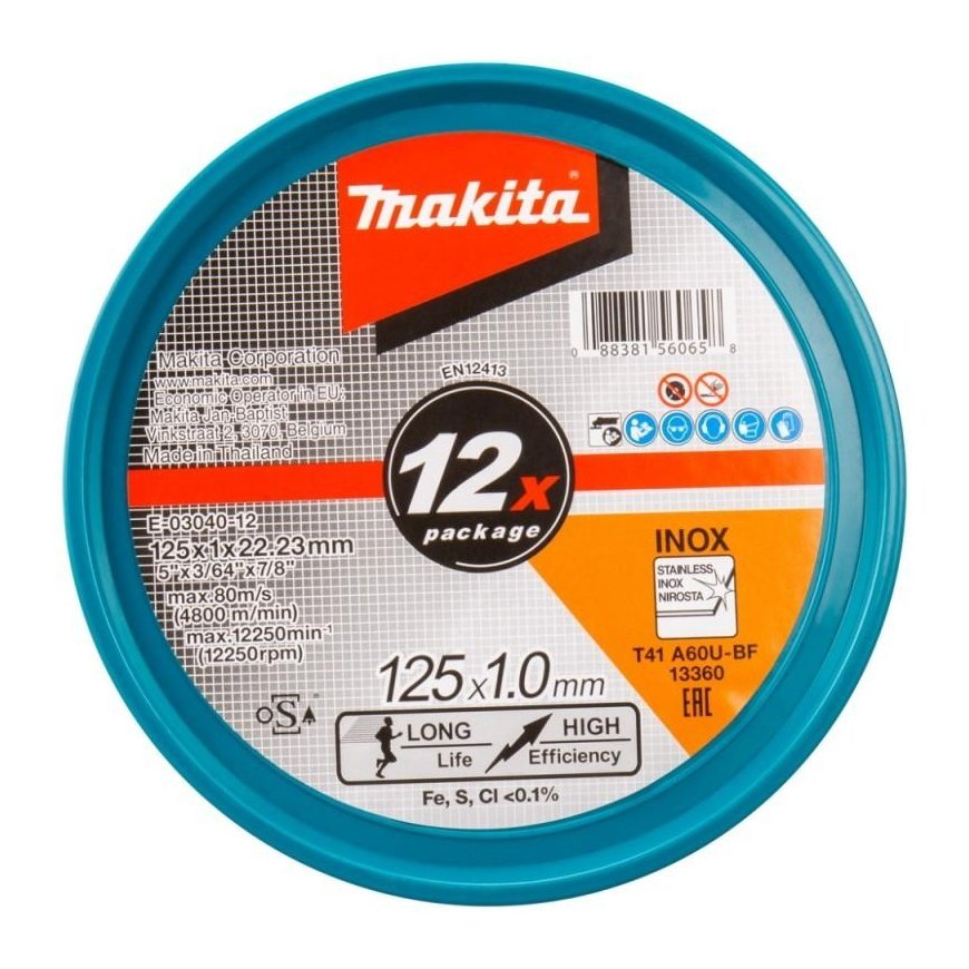 Makita E-03040-12 Pjovimo diskas 125 X 1 MM A60U RST/ Metalui 12Vnt – 4