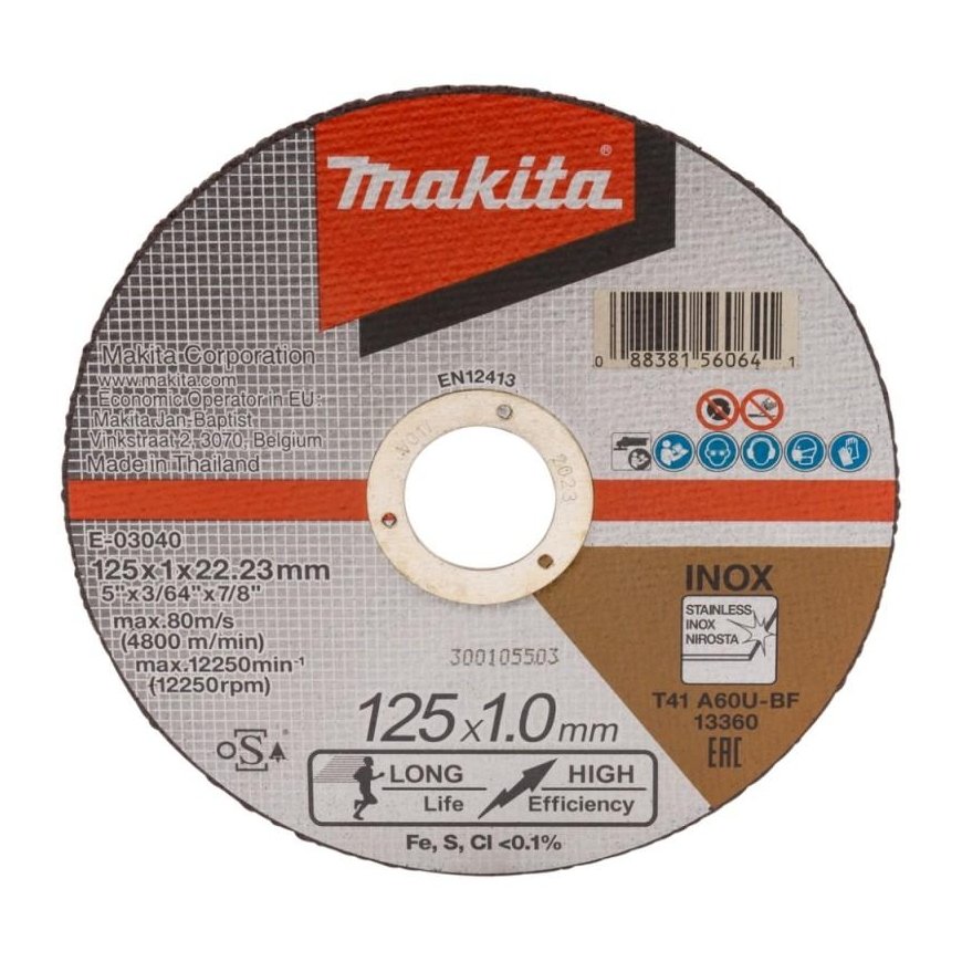 Makita E-03040-12 Cutting disc 125 X 1 MM A60U RST/ For metal 12Pcs – 5