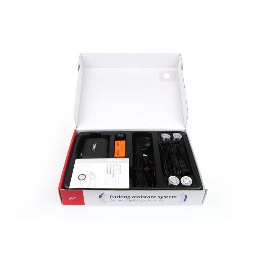 Amio Rinkinys czujników parkowania cofania buzzer 4 sensory Sidabrinė – 8