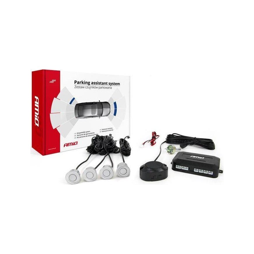 Amio Rinkinys czujników parkowania cofania buzzer 4 sensory Sidabrinė – 10