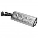 Orno Furniture and kitchen socket with Velcro fasteners 4x2P + Z INOX with 1.5 m cable. Orno Furniture and kitchen socket with Velcro fasteners 4x2P + Z INOX with 1.5 m cable.