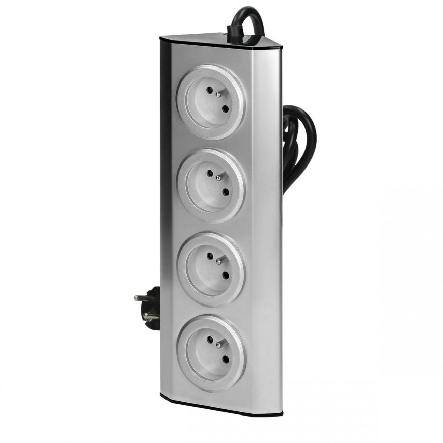 Orno Furniture and kitchen socket with Velcro fasteners 4x2P + Z INOX with 1.5 m cable. – 6