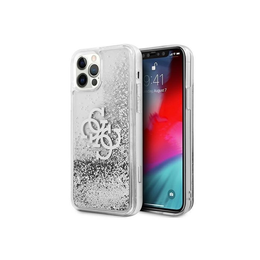 Guess GUHCP12LLG4GSI iPhone 12 Pro Max 6.7" sidabrinis/sidabrinis hardcase 4G Big Liquid Glitter