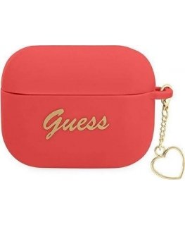Guess Protective Case Silicone Charm Heart for AirPods Pro Red
