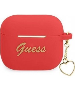 Guess Protective Case Silicone Charm Heart for AirPods 3 Red