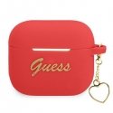 Guess Protective Case Silicone Charm Heart for AirPods 3 Red