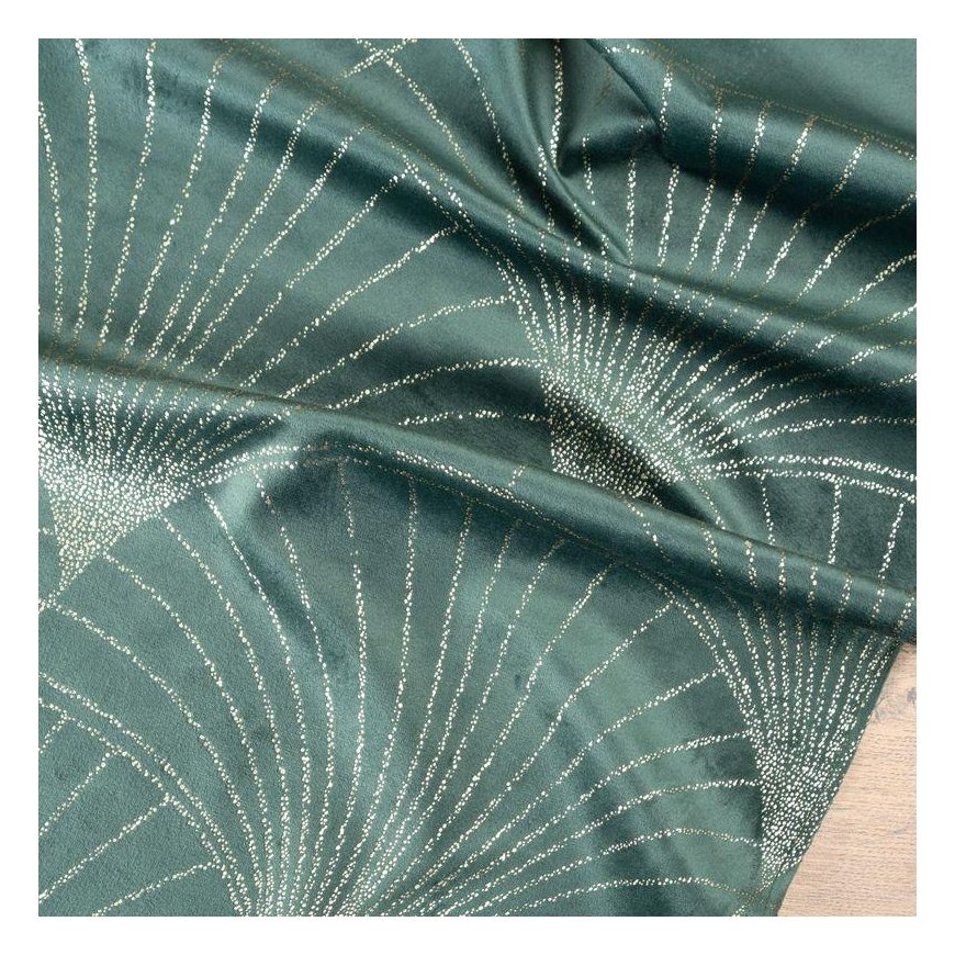 Eurofirany BLINK / 14 Velvet table runner with a large art deco fan pattern, 35X220 cm, color: dark – 6