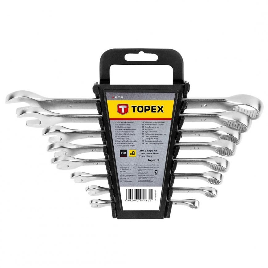 Topex Kombinuoti veržliarakčiai 6-19 mm, rinkinyje 8 vnt – 3