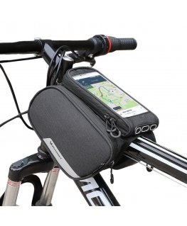 Wozinsky Frame Bike Bag + Detachable Phone Cover Up to 6.5" 1.5L Black (WBB7BK)