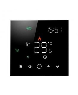 Hismart TUYA Programuojamas termostatas WiFi, juodas