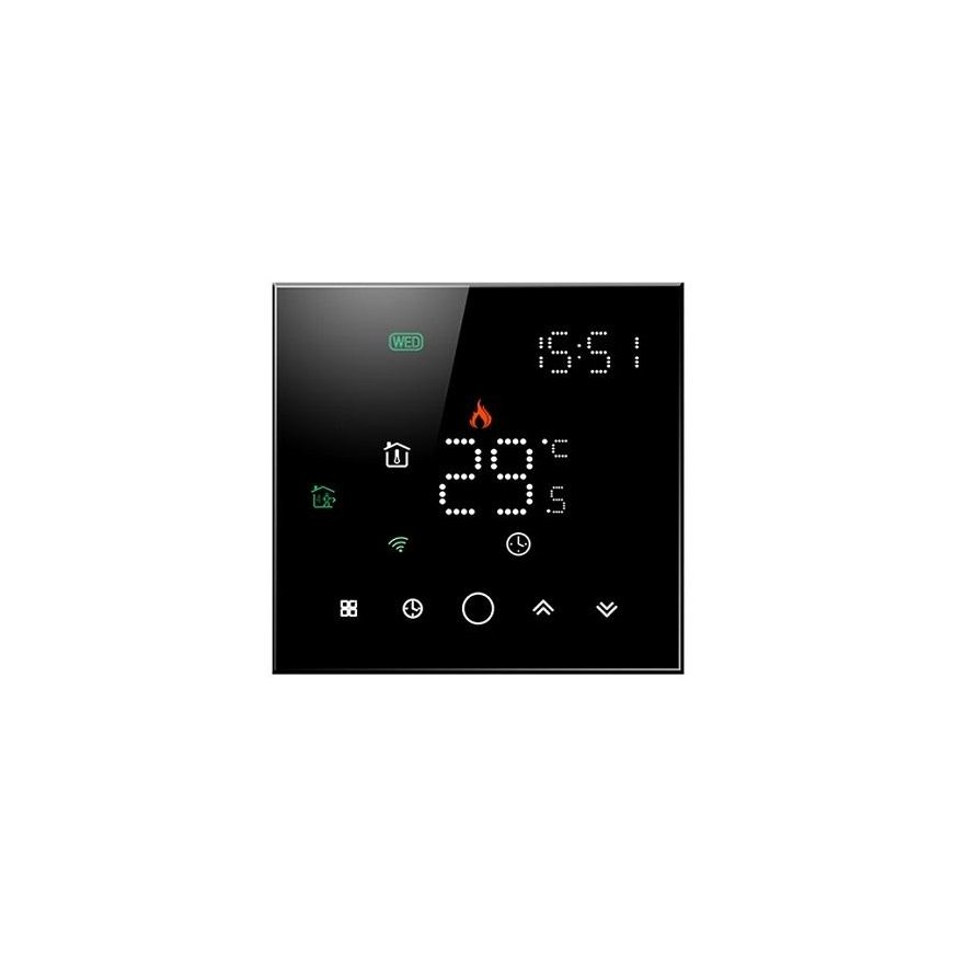 Hismart TUYA Programuojamas termostatas WiFi, juodas