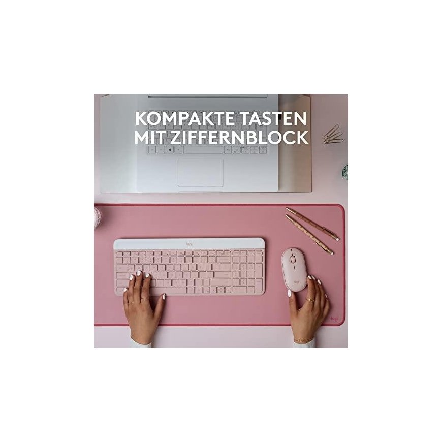 Klaviatūra LOGITECH MK470 Slim Combo – ROSE – JAV INT'L – 2,4 GHZ – INTNL-973 – 3