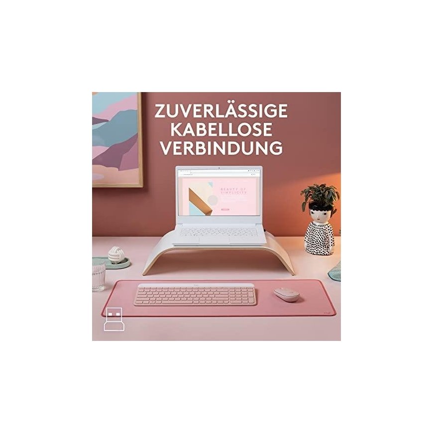 Klaviatūra LOGITECH MK470 Slim Combo – ROSE – JAV INT'L – 2,4 GHZ – INTNL-973 – 5