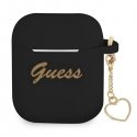 Guess GUA2LSCHSK AirPods cover juodas/juodas silikoninis Charm Heart Collection Guess GUA2LSCHSK AirPods cover juodas/juodas silikoninis Charm Heart Collection