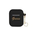 Guess GUA2LSCHSK AirPods cover black/black silicone Charm Heart Collection