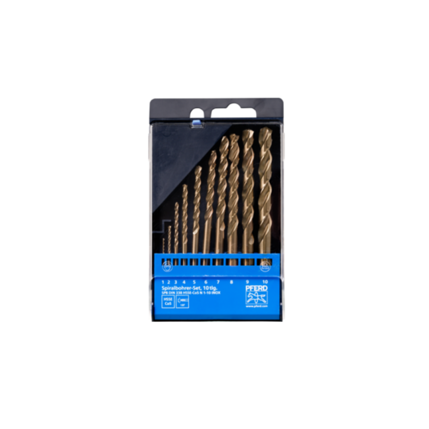 10-piece metal drill set PFERD DIN338 HSSE N 1-10 Inox – 2