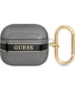 Guess Strap Collection apsauginis dėklas, skirtas AirPods 3 juodas