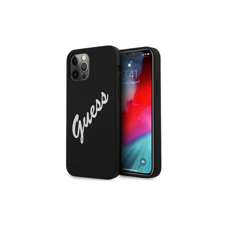 Guess GUHCP12LLSVSBW iPhone 12 Pro Max 6.7" juodas/baltas hardcase Silicone Vintage