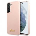 Guess GUHCS22MLSLMGPP S22+ S906 Pink/Pink Hard Case Silicone Script Metal Logo