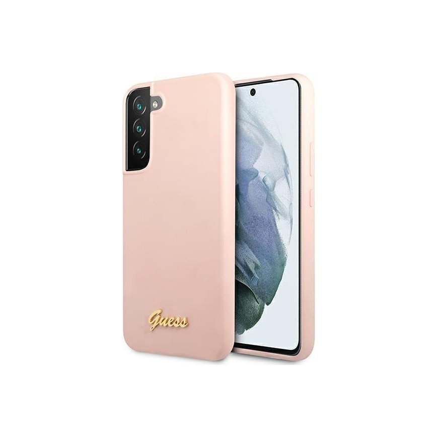 Guess GUHCS22MLSLMGPP S22+ S906 Pink/Pink Hard Case Silicone Script Metal Logo – 2
